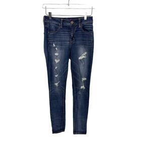 American Eagle Outfitters Distressed Hi-Rise Jeggings Super Stretch 4R